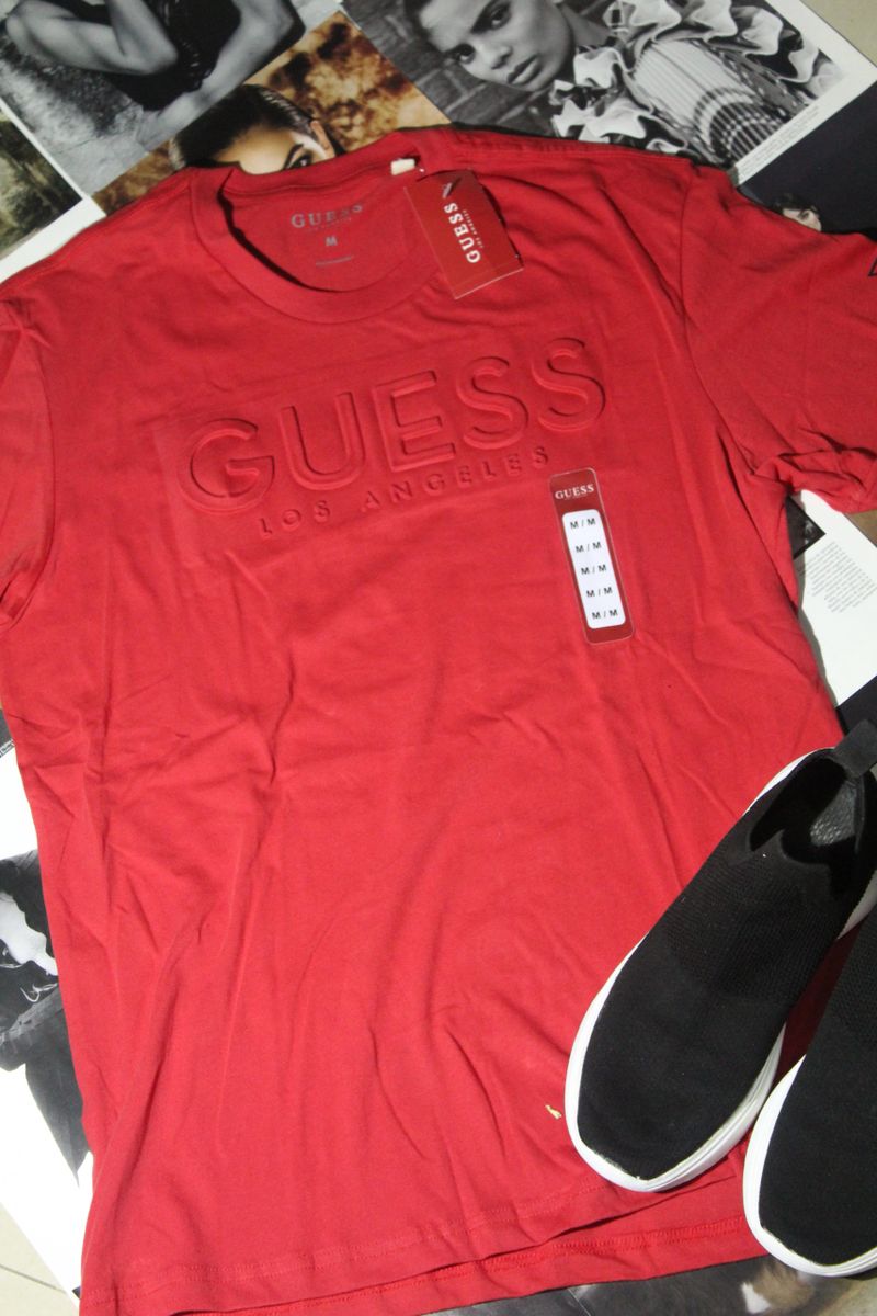 Playera guess roja new arrivals